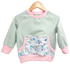 Pullover [ Kids 1-7 Jahre ] bunte Fische hell (Sweat hell mint) (Bündchen rosa)